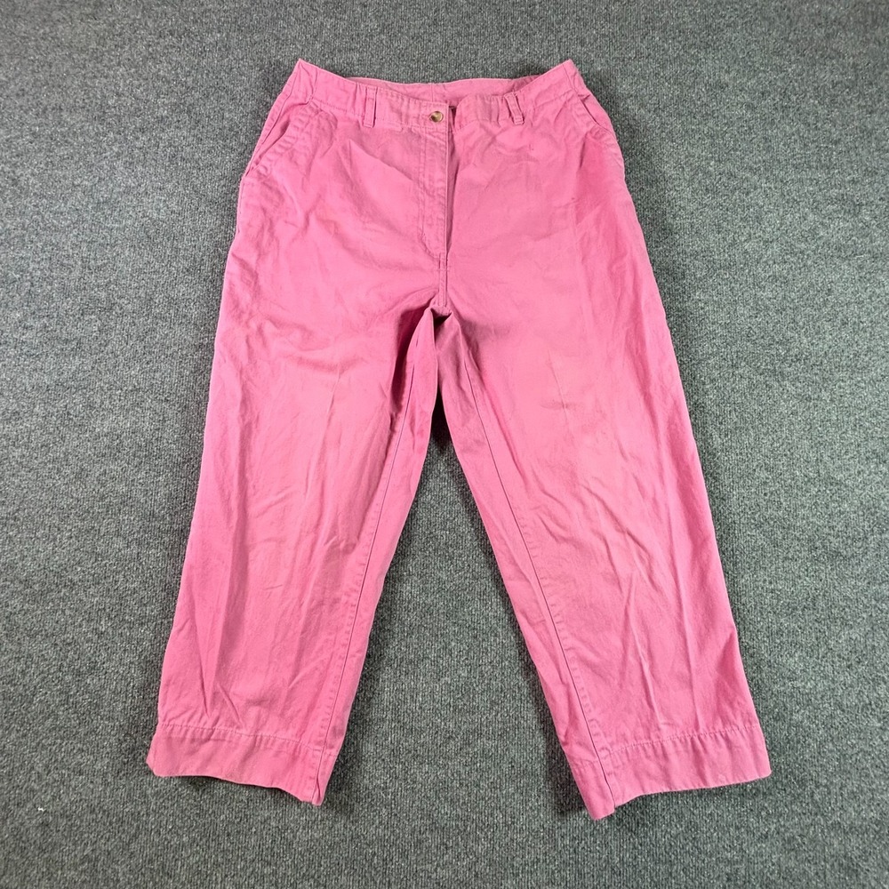 L.L. Bean Cropped Pant Women's 14 Pink Cotton Straight Leg Streetwear Outdoor